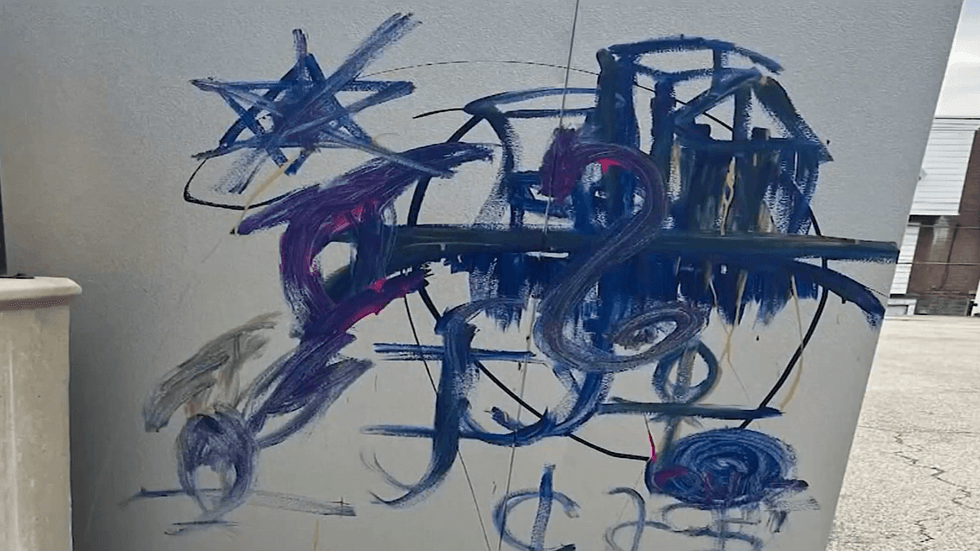 A vandal defaced the Masjidullah Center for Human Excellence with Christian and Jewish symbols.