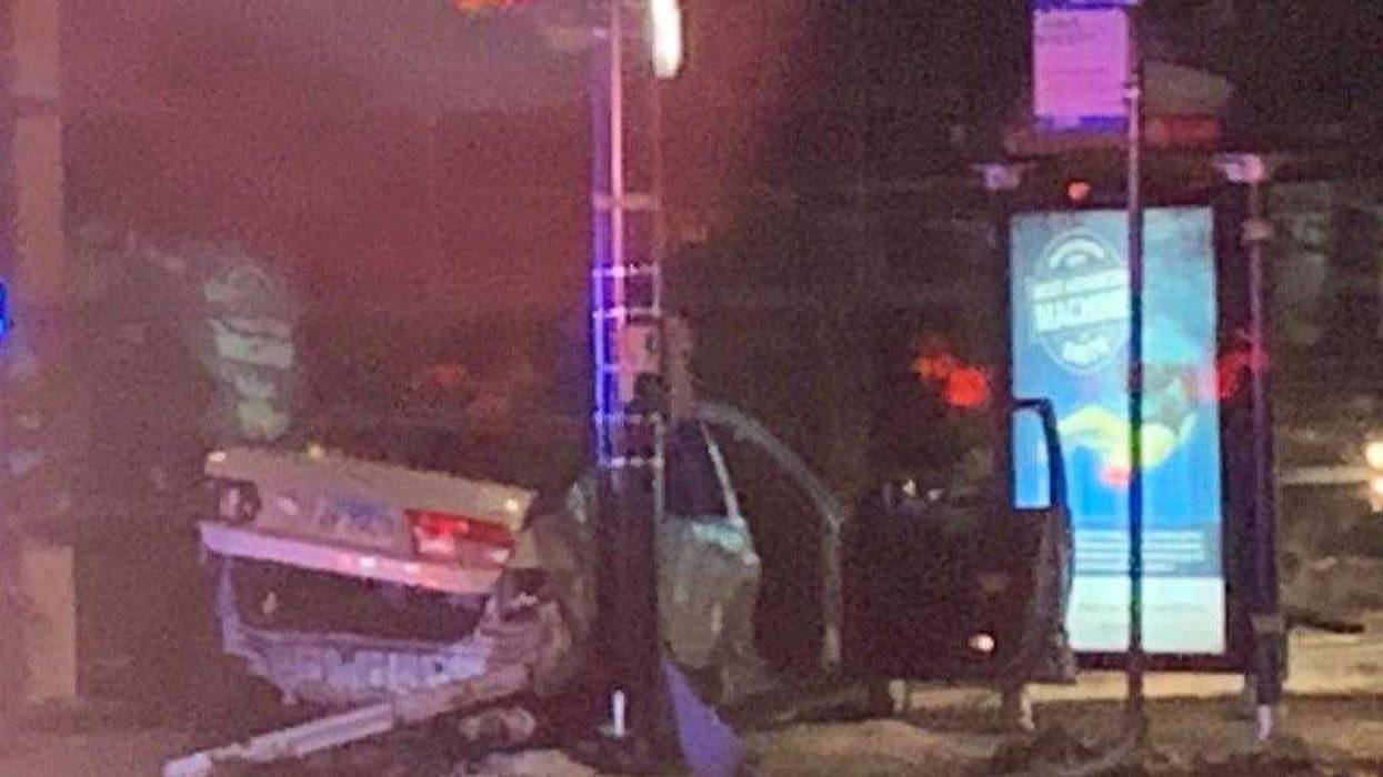 A vehicle crashed in Ravenswood after a police chase stemming from a shooting Tuesday, Jan. 21, 2020.