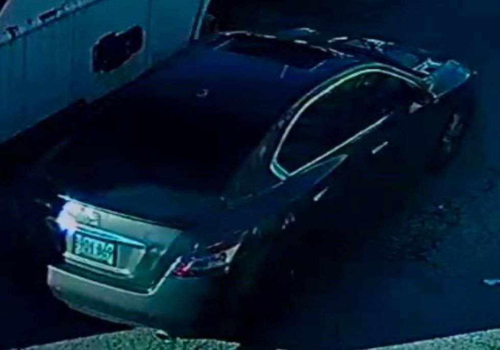 A vehicle that police say was involved in a double shooting on Tuesday in North Philadelphia. Police say the license tag on the vehicle is 390-1869.