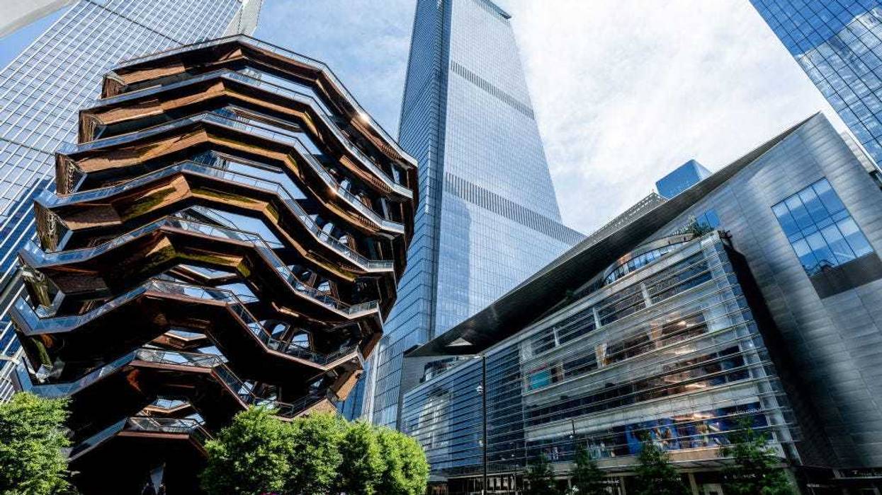 A view from inside the "Vessel" in Hudson Yards in Manhattan on July 13, 2022 in New York City. The "Vessel" was completed on 2019 by architect Thomas Heatherwick.
