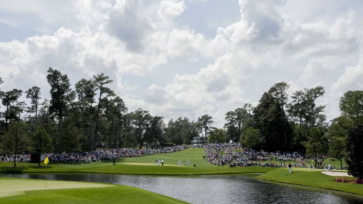 A view from the no. 4 green and during the Par 3 Contest at Augusta National Golf Club.