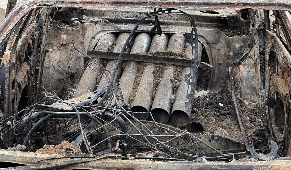A view from the scene after at least five rockets were fired at the Afghan capital Kabul