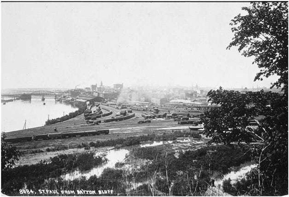 A view of Bruce Vento Nature Sanctuary from the top of Dayton