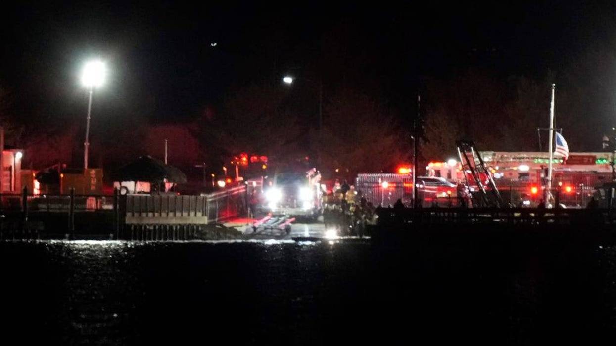 A view of emergency response looking from Arlington, Va., south of Ronald Reagan Washington National Airport, across the Potomac River toward the District of Columbia, Wednesday, Jan. 29, 2025.