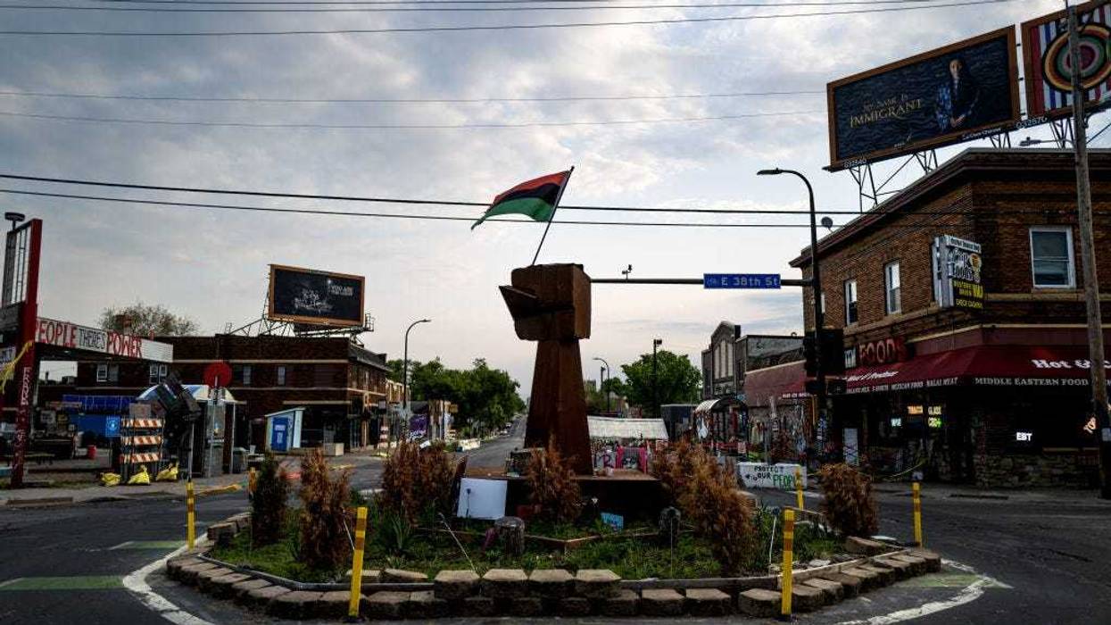 A view of George Floyd Square as the sun rises on May 25, 2023 in Minneapolis, Minnesota.