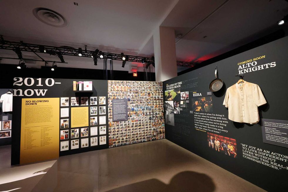 A view of images on display from 2010 to now at the 2024 De Niro Con press preview at Spring Studios on June 6, 2024 in New York City.