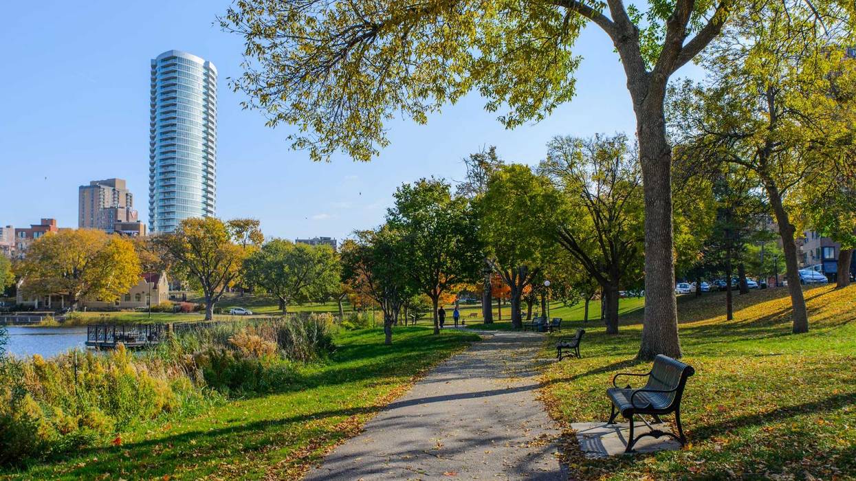 A view of Minneapolis' Loring Park. As is usually the case, both of the Twin Cities - Minneapolis and St. Paul - have scored well on an annual index ranking public parks in America's largest cities, even though they slipped slightly on this year's list.