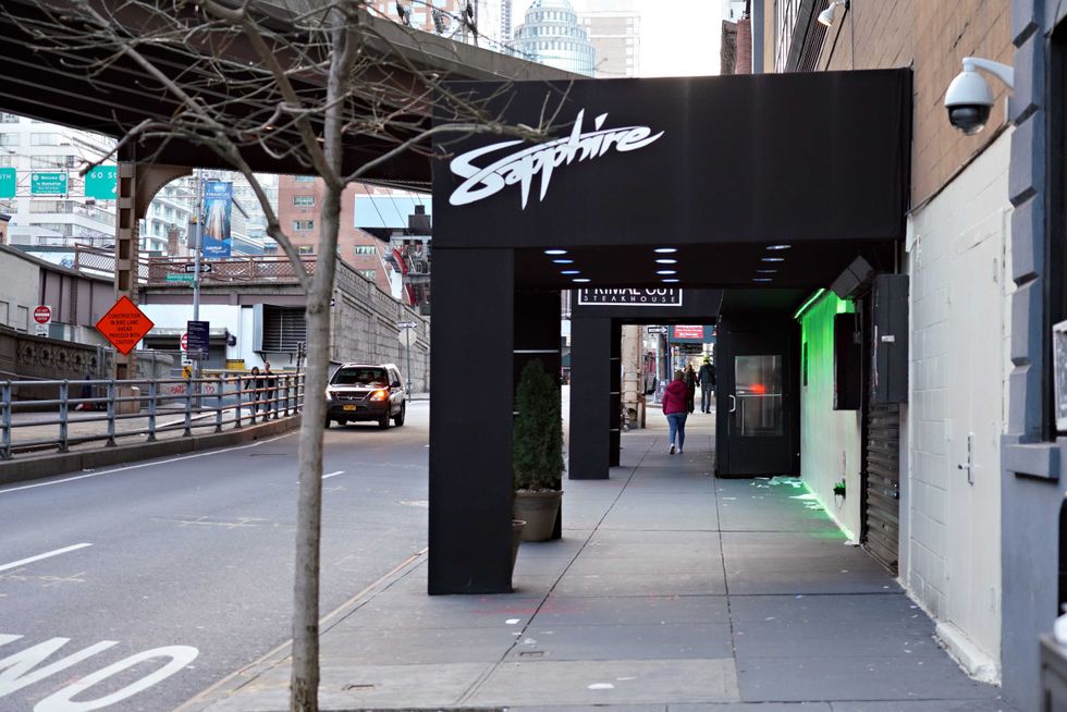 A view of Sapphire Strip Club on East 60th Street in Manhattan.