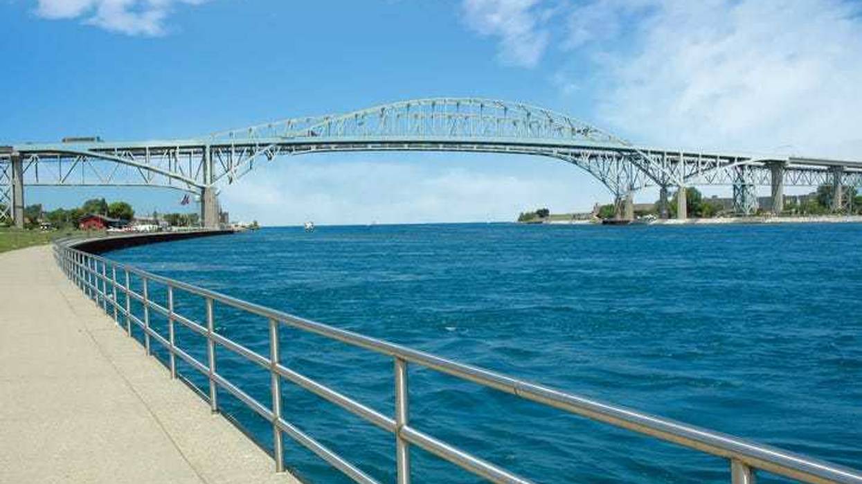 A view of the Blue Water Bridge, connecting the U.S. and Canada over the St. Clair River.