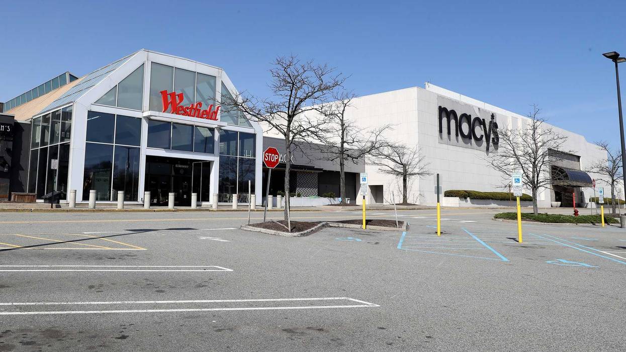 A view of the empty parking lot as the Westfield Garden State Plaza along with all New Jersey malls, is closed on March 18, 2020 in Paramus, New Jersey.