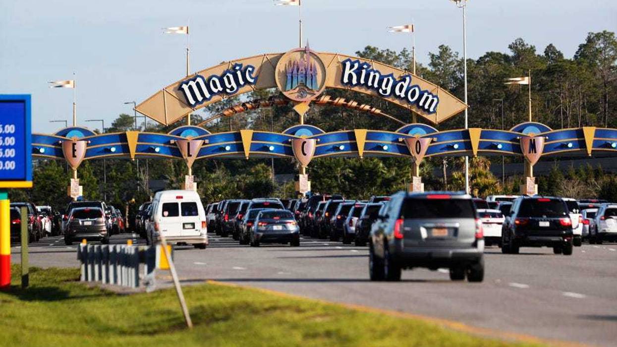 A view of the entrance of Walt Disney World on March 22, 2022 in Orlando, Florida.