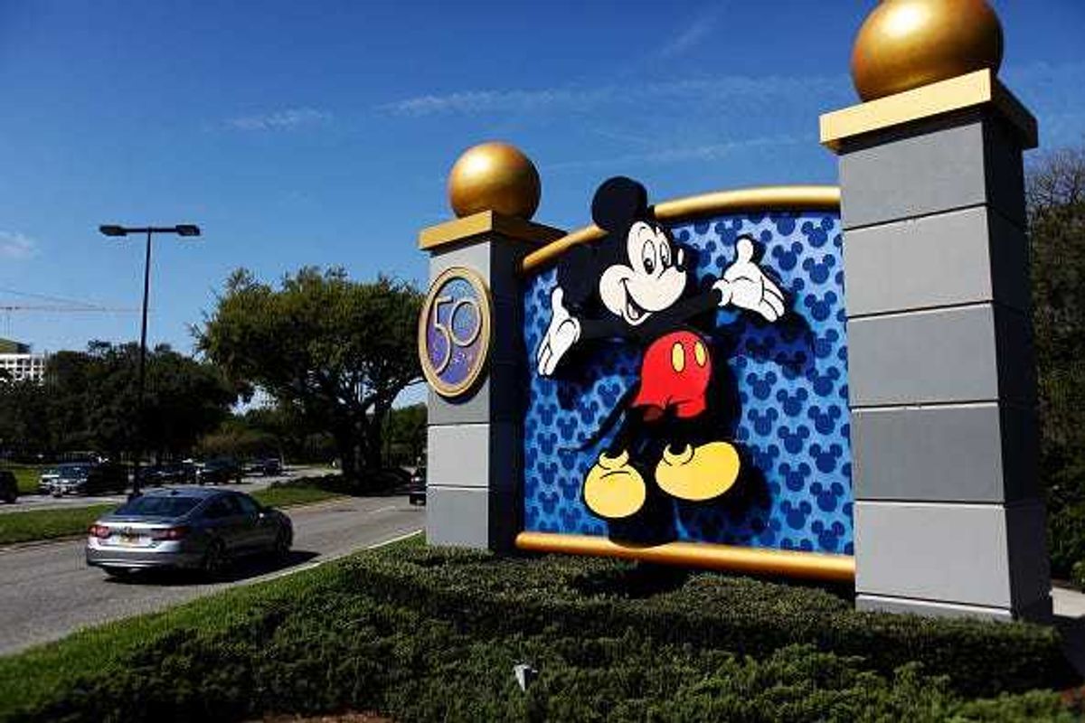 A view of the entrance of Walt Disney World on March 22, 2022 in Orlando, Florida.