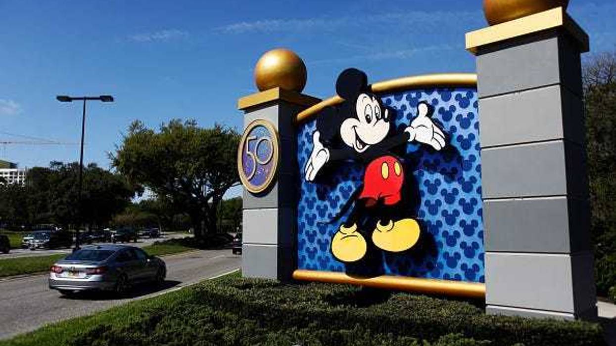 A view of the entrance of Walt Disney World on March 22, 2022 in Orlando, Florida.