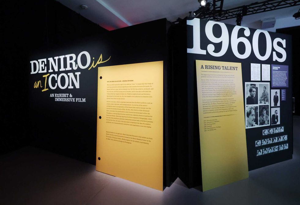 A view of the exhibit statement at the 2024 De Niro Con press preview at Spring Studios on June 06, 2024 in New York City.