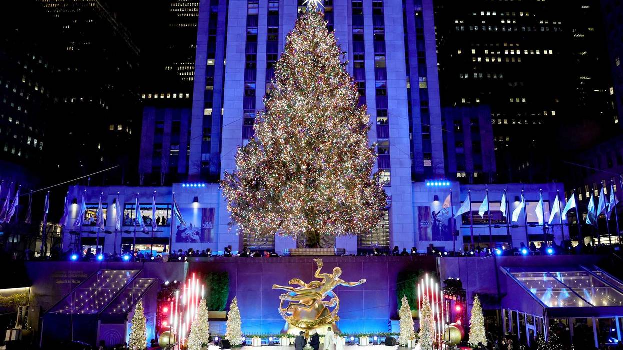 A view of the lit tree during the 2025 Rockefeller Center Christmas Tree Lighting Ceremony on Dec. 3, 2025