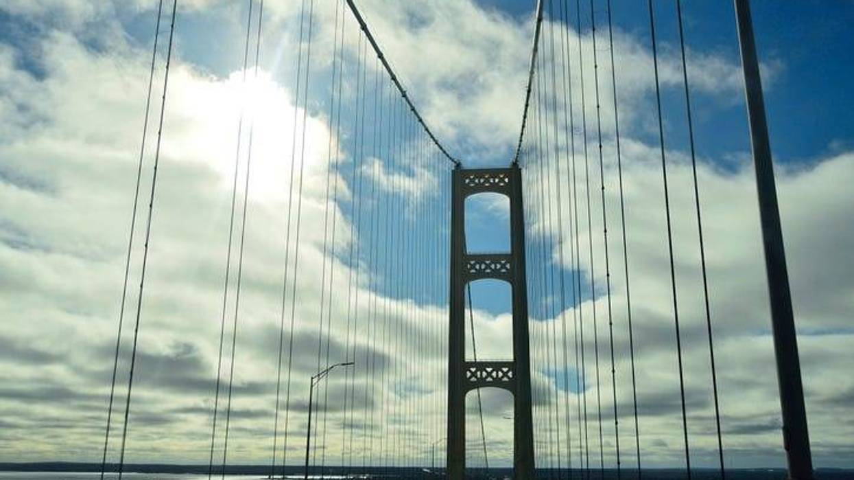 a view of the Mackinac Bridge