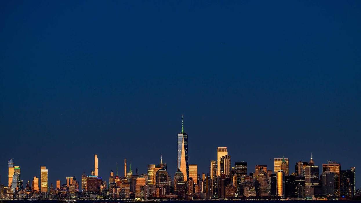A view of the New York City skyline as seen from the Staten Island Ferry on Nov. 18, 2023