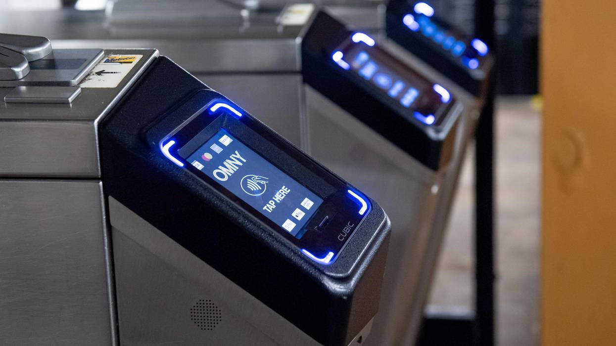 A view of the OMNY contactless fare payment system at the Fort Hamilton Parkway subway station in Brooklyn