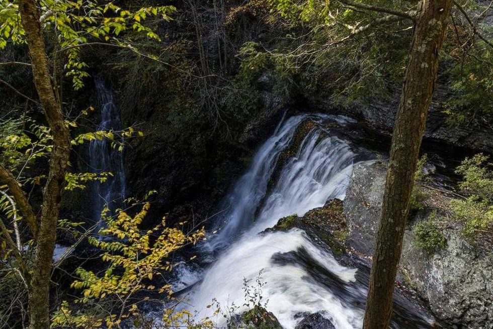 A view of the Raymondskill Falls at the Delaware Water Gap in Milford, Pa., on Friday, Oct. 15, 2021.