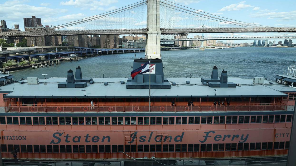 A view of the Staten Island Ferry at the Tommy Hilfiger fashion show during the September 2024 New York Fashion Week on Sept. 08, 2024 in New York City.