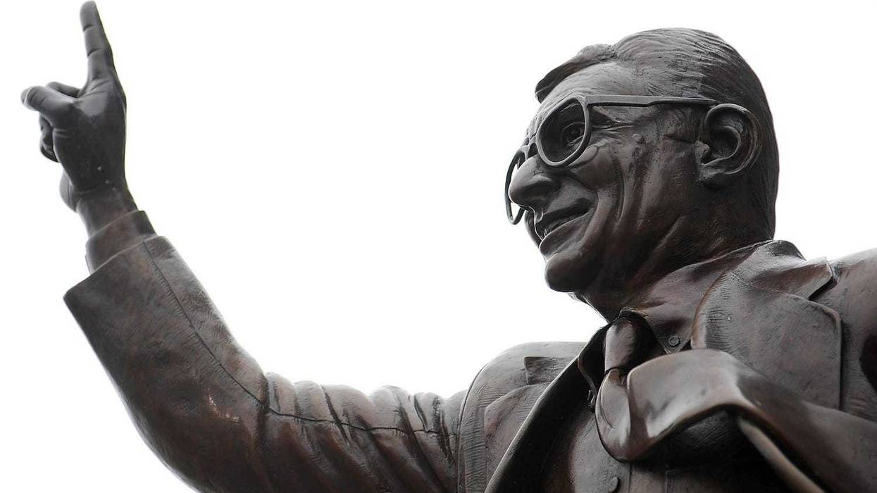 A view of the statue of former Penn State Nittany Lionis head coach Joe Paterno outside of Beaver Stadium.