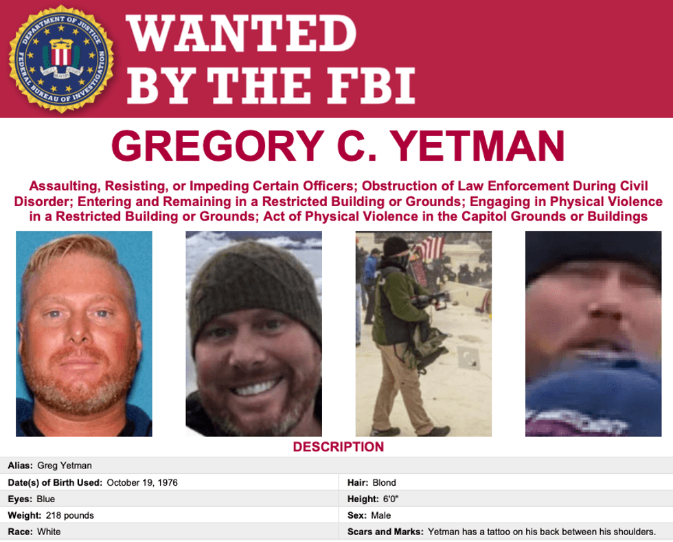 A wanted poster put out by the FBI before Yetman
