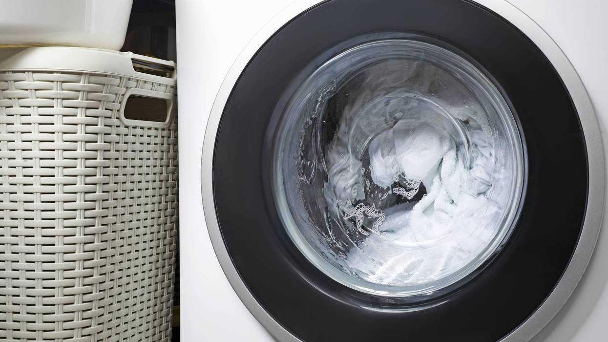 A washing machine at work
