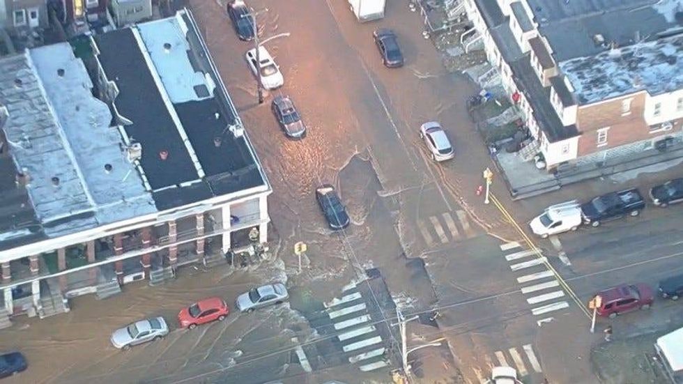 A water main break Wednesday morning put a large section Philadelphia