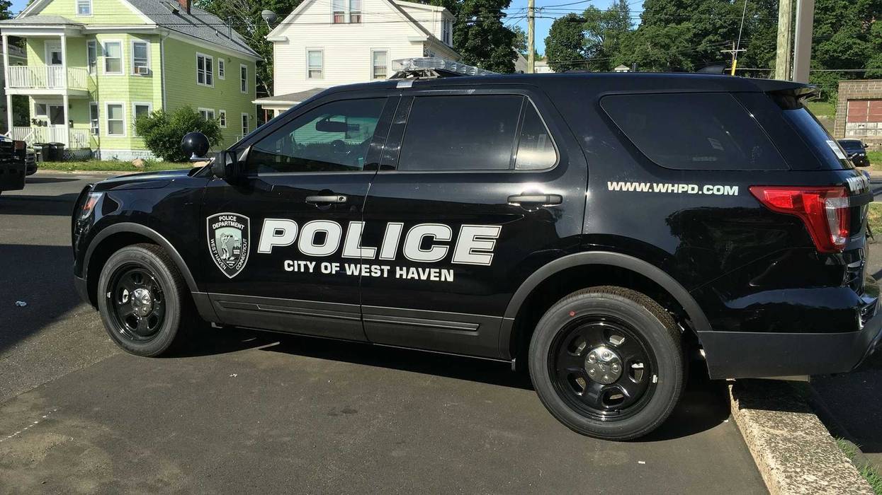 A West Haven police cruiser at the scene of an investigation