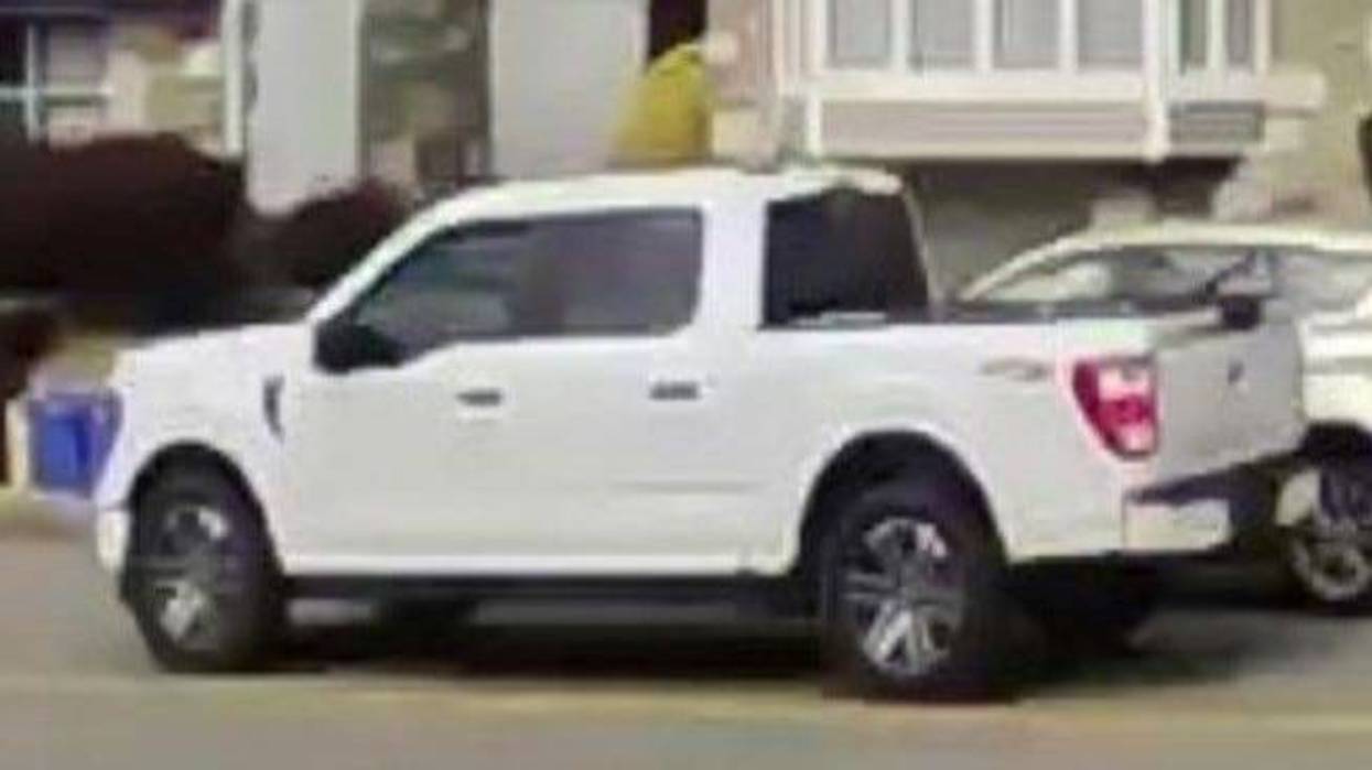 A white pickup truck