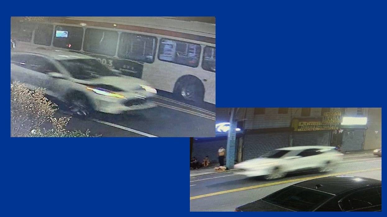 A white SUV which, police say, struck and killed a pedestrian on Sunday morning.