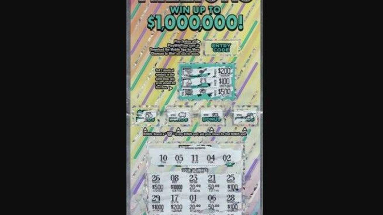 A winning scratch-off ticket