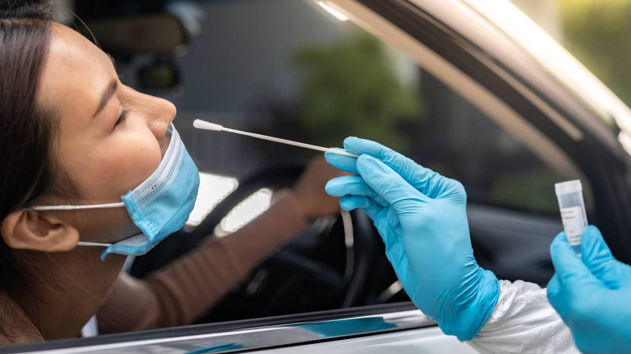 A woman getting tested for the coronavirus