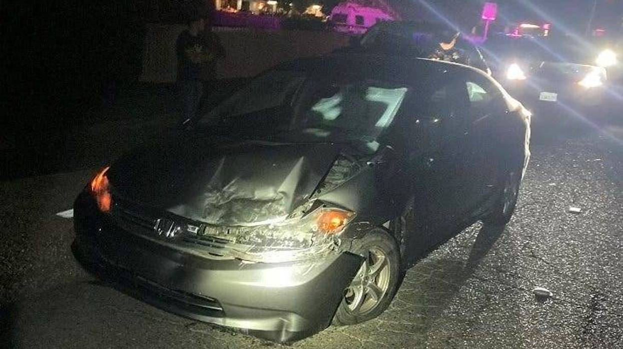 A woman is suspected of drunkenly crashing her car into four other vehicles in the North Bay on Friday night.