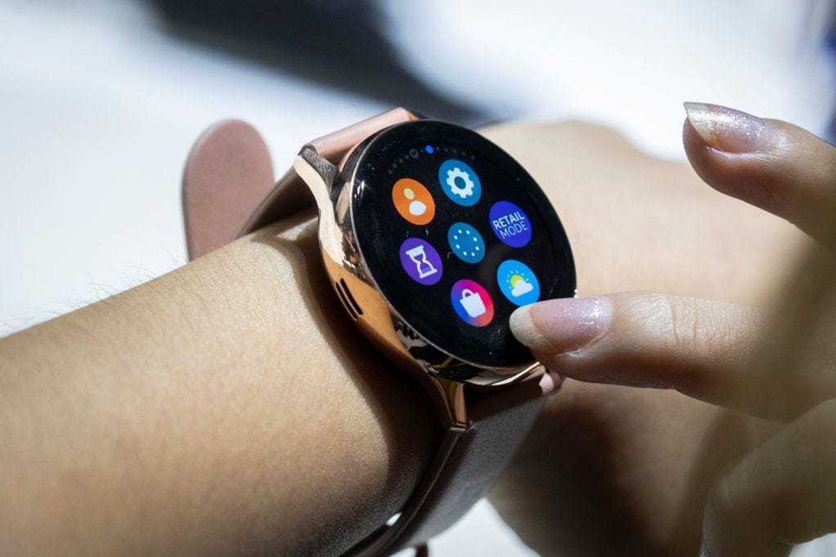 A woman tries out the new Samsung Galaxy Watch Active 2 during a launch event at Barclays Center on August 7, 2019 in the Brooklyn borough of New York City. Samsung announced the Galaxy Note 10 and Galaxy Note 10 Plus smartphones, which go on sale August 23 starting at $949. (Photo by Drew Angerer/Getty Images)