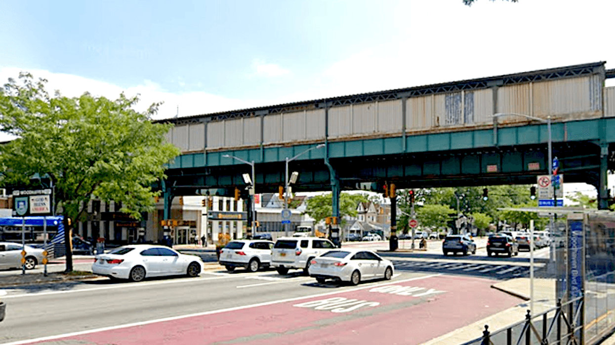 A woman was pushed onto the J tracks at the 75th Street–Elderts Lane station in Woodhaven on Monday morning