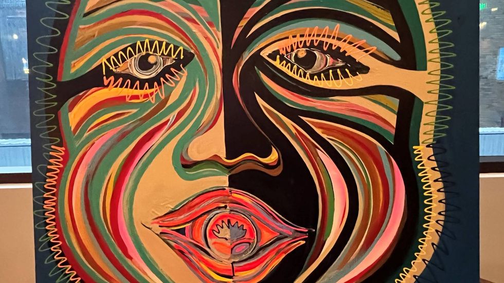 A work by Chester County artist J.P. Weber, who used painting as a form of therapy.