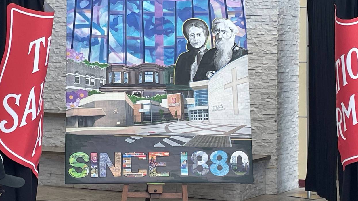 A work of art created by community artists dedicated to the Kroc Center