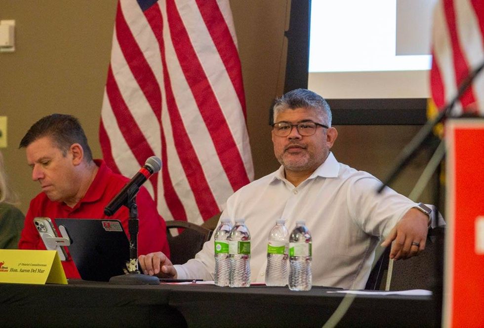 Aaron Del Mar, chair of the Cook County Republican Party, is pictured at the Republican State Central Committee