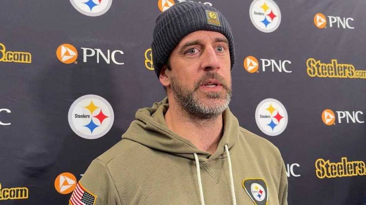 Aaron Rodgers at podium