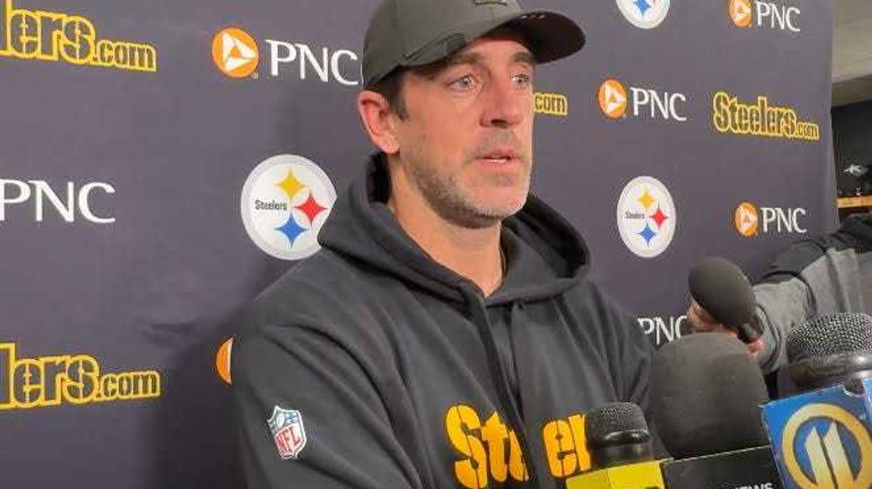 Aaron Rodgers at podium