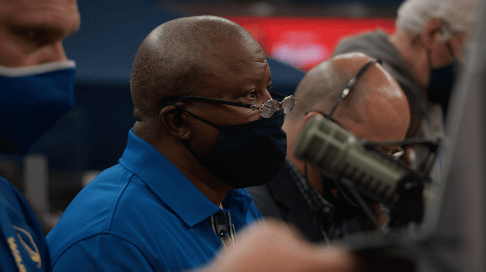 Aaron "Showtime" Taylor as the guest PA announcer courtside at the Golden State Warriors game against the Houston Rockets on Saturday night.