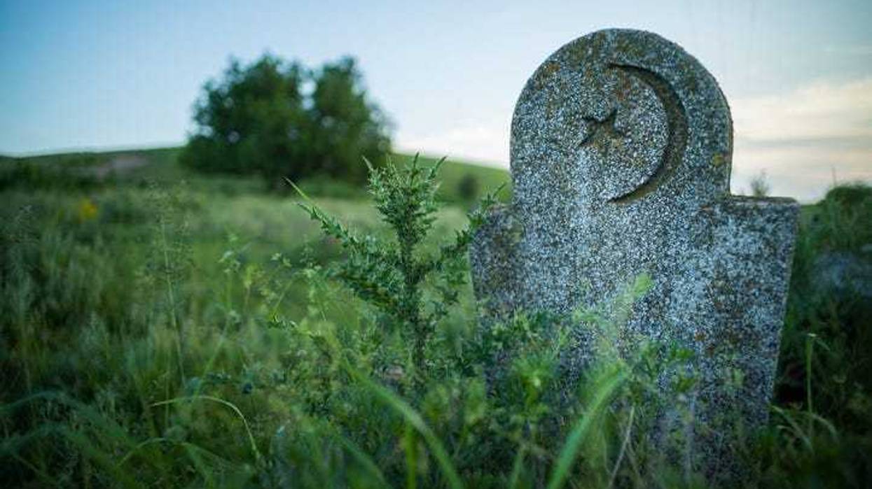 Abandoned Muslim tomb stone - stock photo