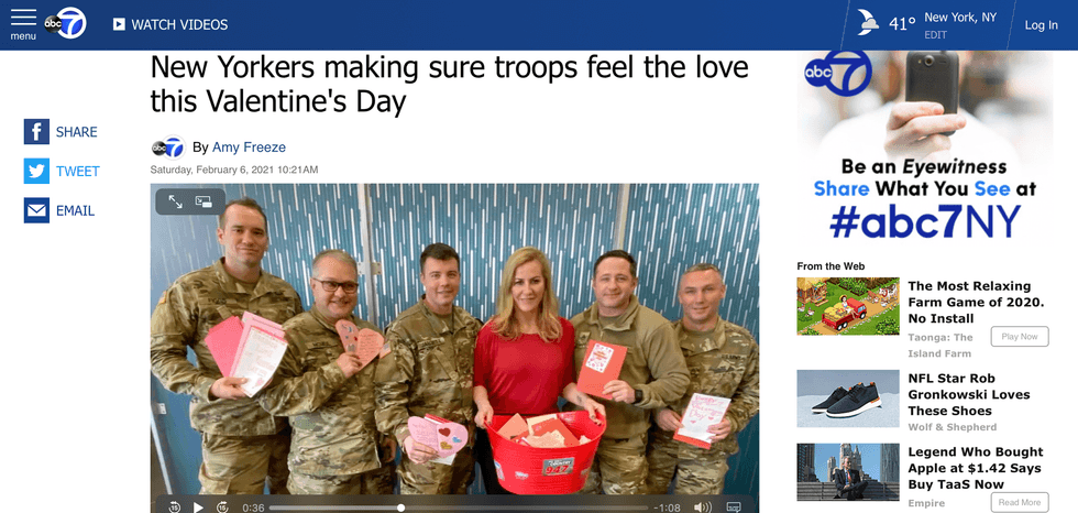 ABC7 Support Our Troops Article With Kelly Ford