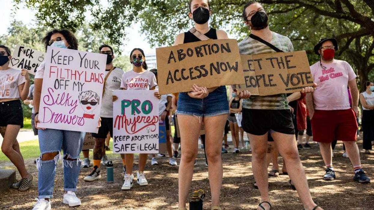 Abortion rights activists rally at the Texas State Capitol on September 11, 2021 in Austin, Texas.