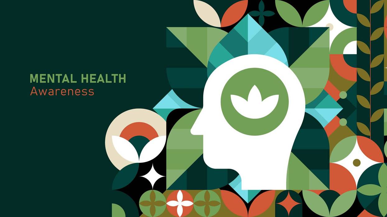 Abstract geometric background for World Mental Health Awareness, Psychological therapy, healing, and wellbeing Concept