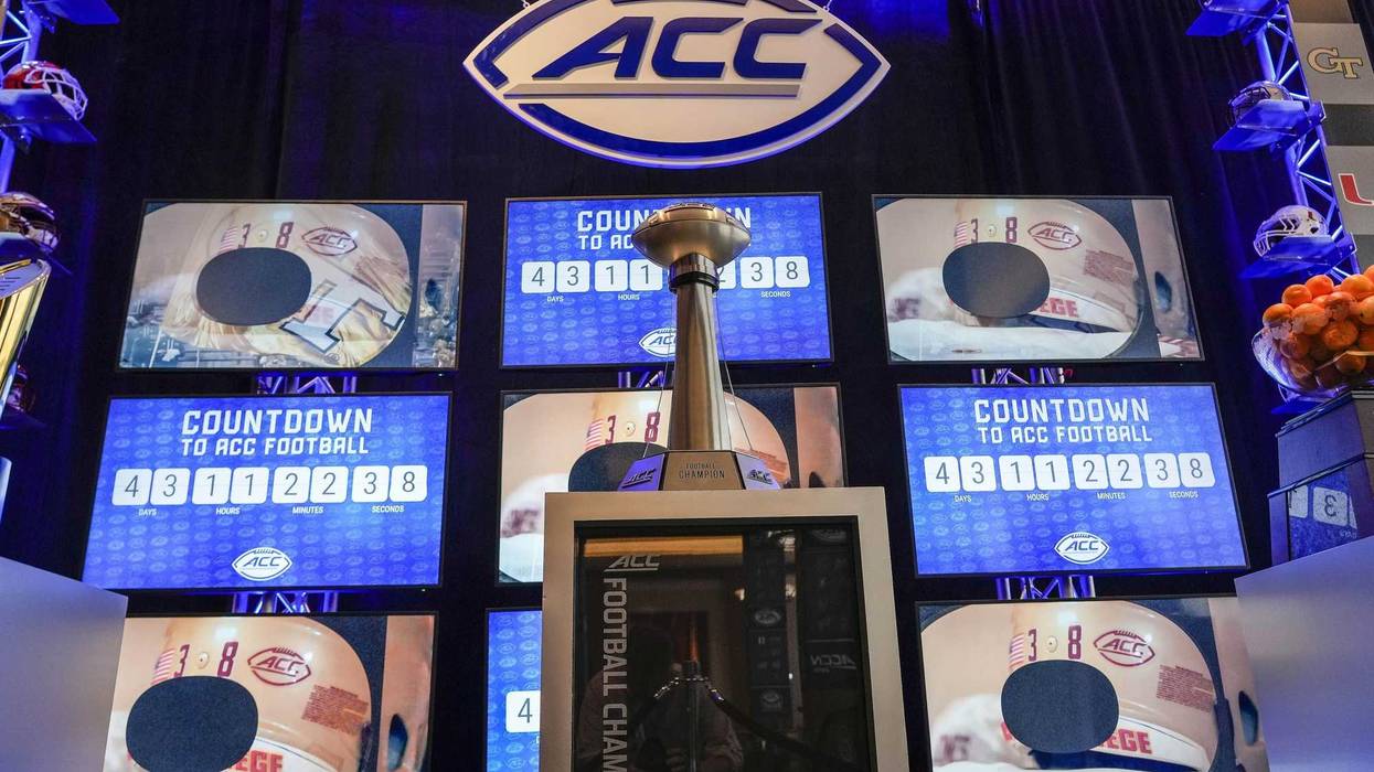ACC football trophy display