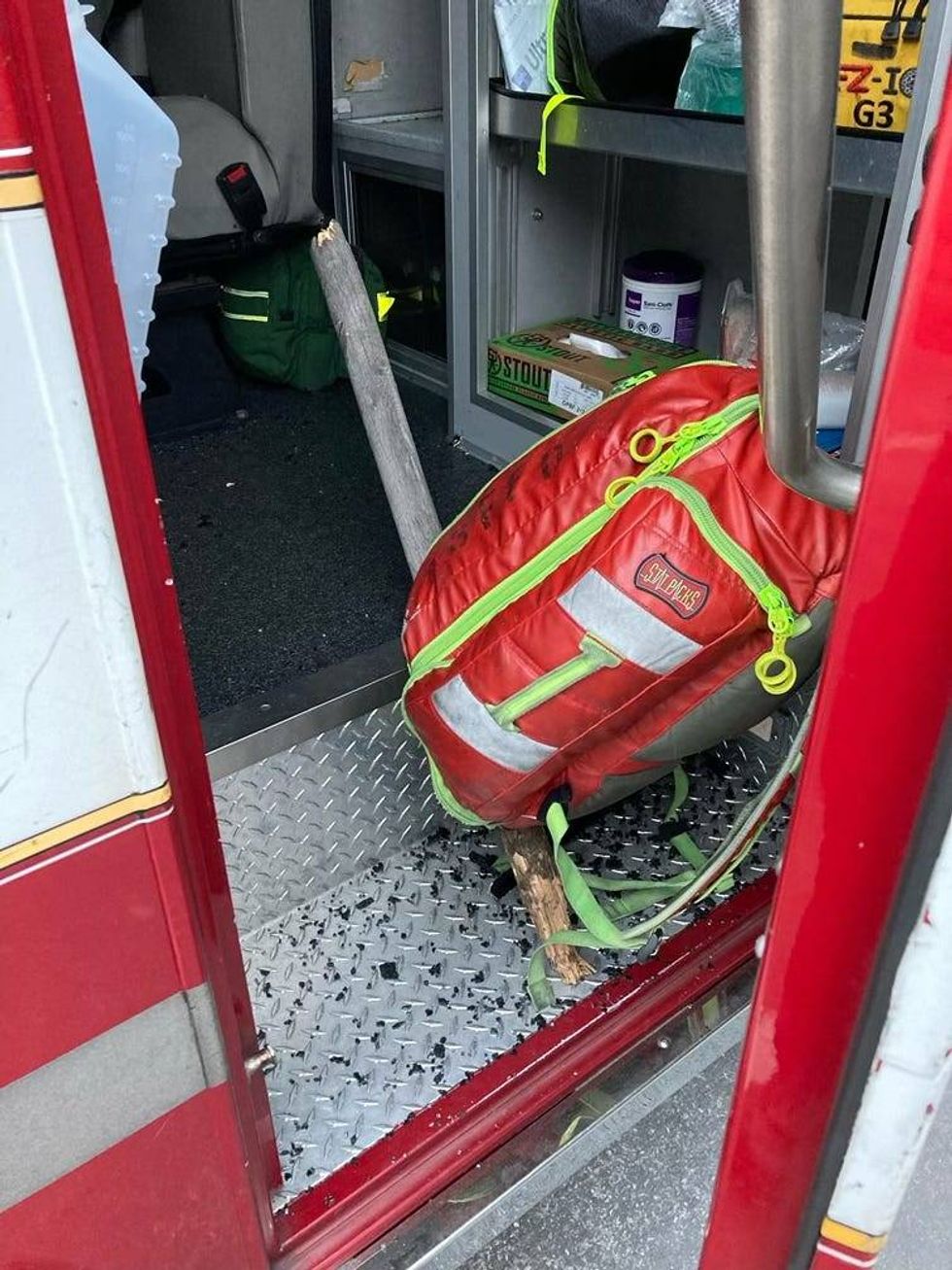 According to a post by the San Francisco Firefighters Local 798, the medics were sitting in an ambulance in the Mission District at around 6:50 a.m., when someone used a stake from a tree to smash the windows, trying to assault them.