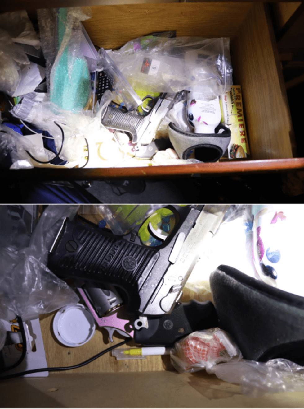 According to the district attorney, Jada Williams was caught with two guns, a bag of ammunition and 1,100 bags of fentanyl that normally sell for $5 to $10 each.