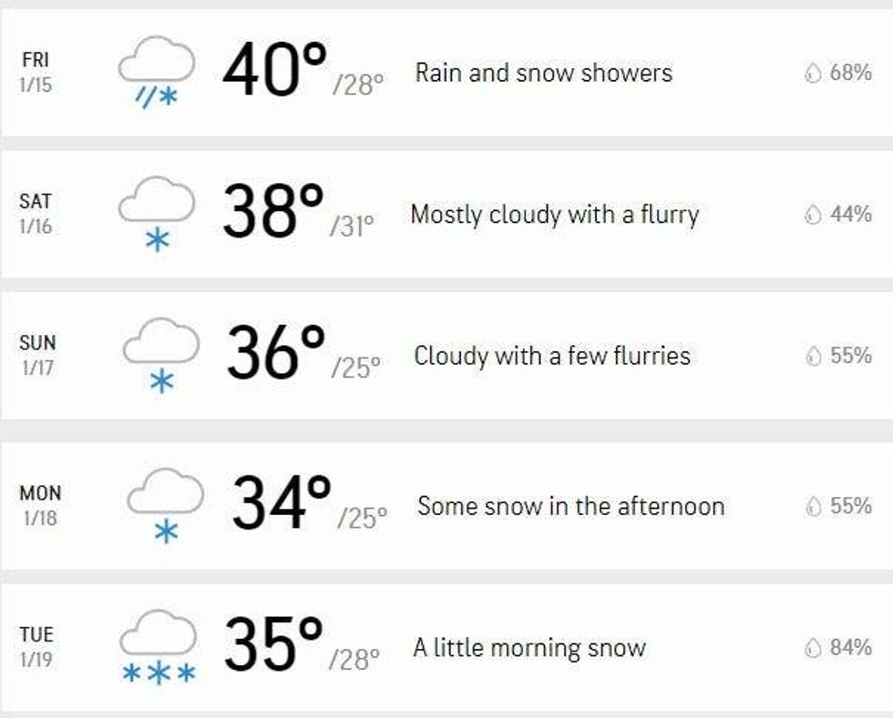 AccuWeather forecast for Detroit